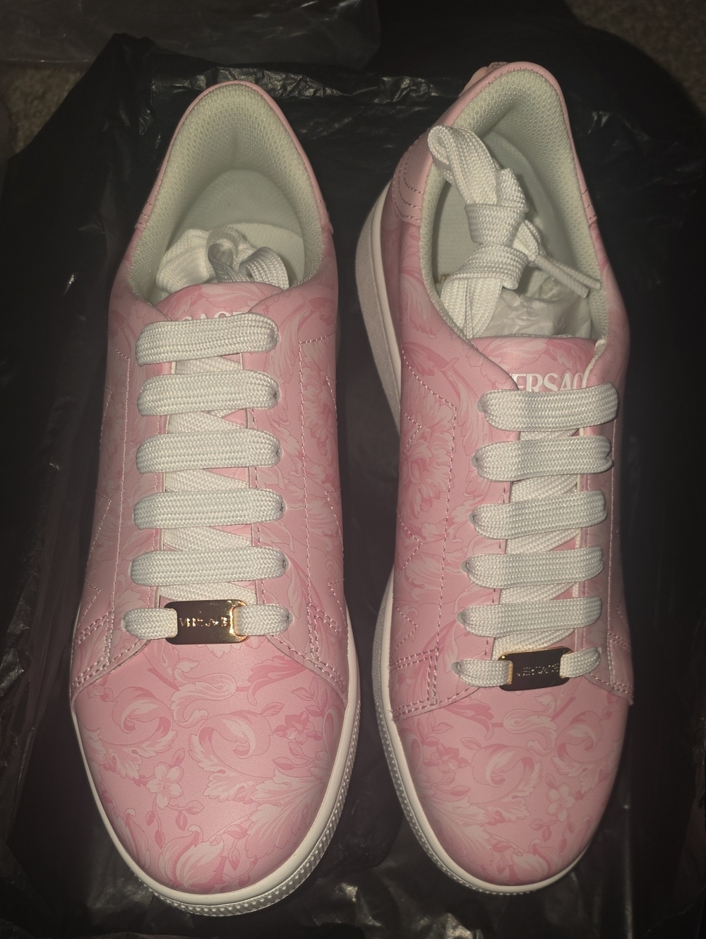 NWT Versace Pink Barocco Sneakers!
